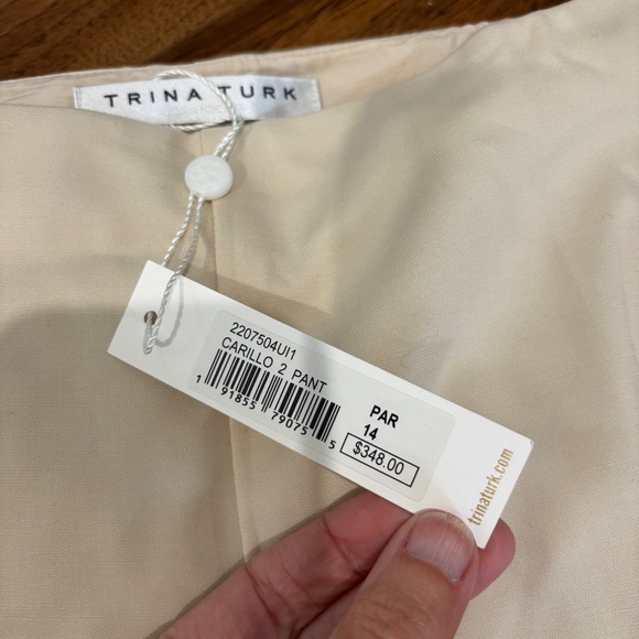 NWT Trina Turk Carillo 2 Pant | Size 14 | Light Tan/Cream | Brand New - Picture 2 of 4